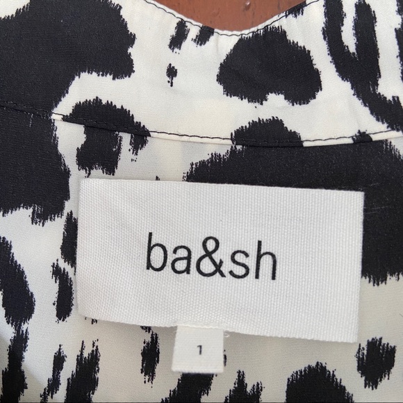 NWT Ba&sh Opus Blouse | Size 1 / US 4 | Black and Ecru, Puff Sleeve - Picture 13 of 16